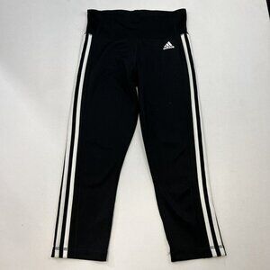 Adidas Womens Black/White Cropped Leggings Size Small